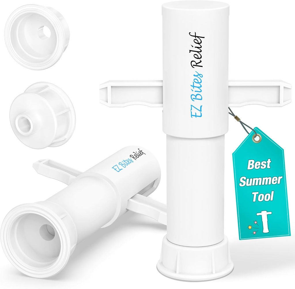 Trobing Bug Bite Suction Tool, Venom Extractor Sucker, Bee Sting Bite Relief, Easy to Use, Natural Itch Relief, Reduces Pain and Swelling, First Aid for Hiking, Backpacking and Camping (Beyaz-2 Pack)