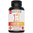 Zhou Cider Detox - Apple Cider Vinegar Capsules with Mother, Raw Natural ACV Pills for Women & Men, Herbal Kompleks Supplement with Turmeric & Cayenne Pepper - 60 Vegan Capsules