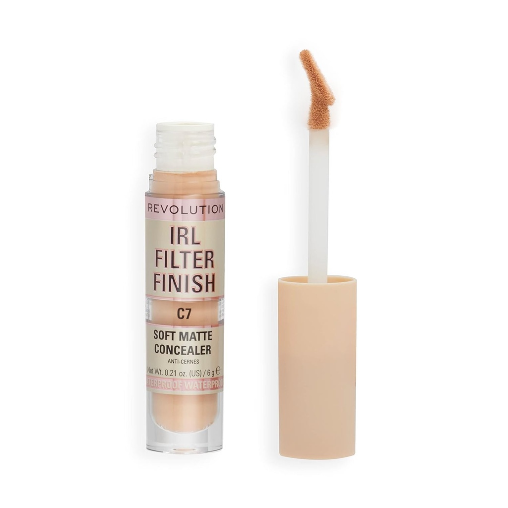 Devrim, IRL Filter End Concealer, Full Coverage, Oil-Free, Long-Lasting & Light Formula, Hyaluronic Acid, Vegan & Cruelty-Free, C7, 0.21 ozz