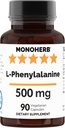 MONOHERB L-Phenylalanine 500 mg per Capsule - 90 Veg Capsules