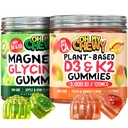 OH MY CHEWY Magnesium + D3K2 Gummies Bundle – 2 Bottles (60 Each) – Apple Kiwi & Peach Mango