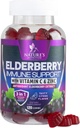 Immune Support Gummies with Elderberry Extract - Sambucus Elderberry Gummy with çinko & Vitamin C, Natural Vegan Immune Support Supplement for Yetişkinler & Kids, Gummy Elder Vitamins - 120 Gummies
