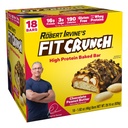 FITCRUNCH Snack Boyut Protein Barlar, 6Layer Baked Bar, Sugar & Soft Cake Core (18 Bars, Peanut Butter)