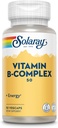 SOLARAY Vitamin B Kompleksi 50 mg - Hücre Enerji Vitaminleri - Metabolism ve Nerve Health Support with B12, B1, B6, Niacin, Folic Acid, Biotin ve Diğer B Vitaminleri - Vegan, 50 VegCaps