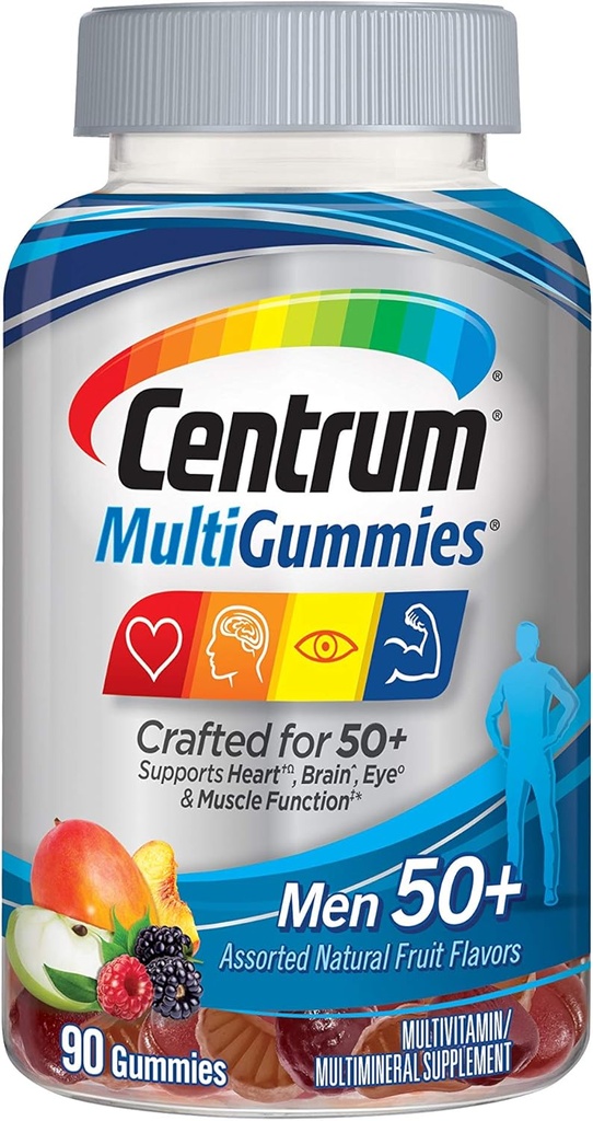 Centrum MultiGummies Gummy Multivitamin For Women 50 Plus, Vitamin D3, B6 And B12, Multivitamin/Multimineral Supplement - 90 Count
