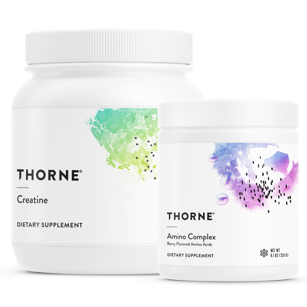THORNE - Απόδοση Power Duo - Amino Complex + Creatine Combo για την ενέργεια, Lean μυών, και αντοχής - NSF Πιστοποιημένο για τον αθλητισμό - 30 έως 90 Υπηρεσίες