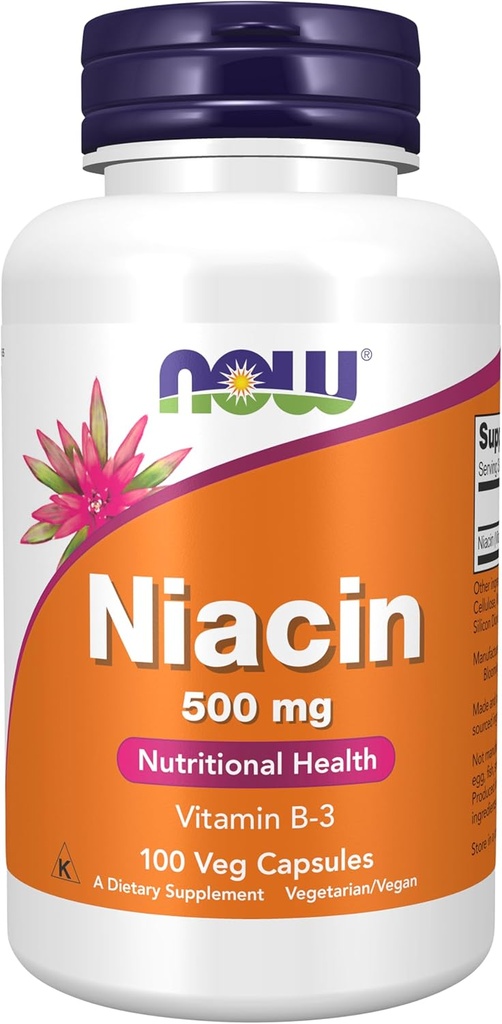 Şimdi Gıdalar Tamamlıyor, Niacin (Vitamin B-3) 500 mg, Essential B-grup Vitamini*, Beslenme Sağlığı, 100 Capsules