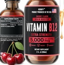 HERBIFY Vitamini Kadınlar ve Erkekler için Çokvitamin Enerji Supplementleri - Sıvı B12 5000 Mcg Mecobalamin - Enerji Desteği ve Immune Health Liquid Vitamin 2 Oz