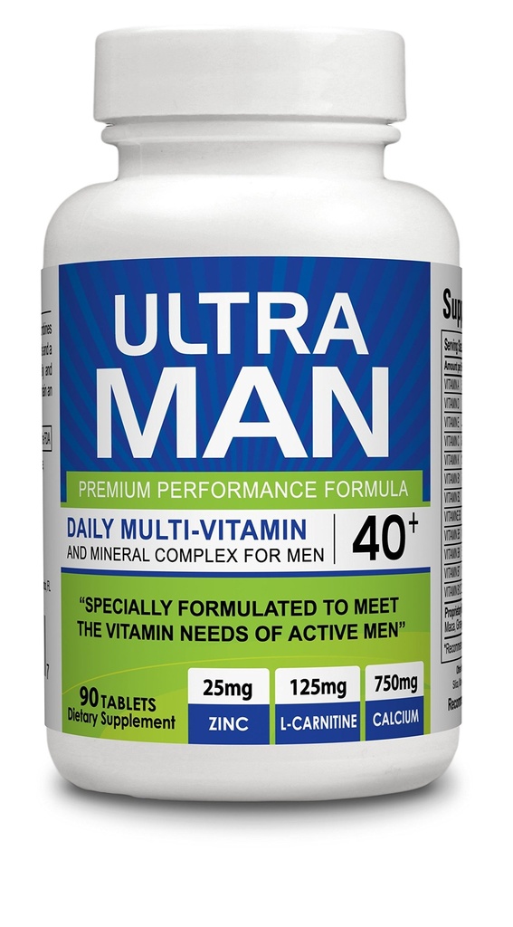 Ultra Man - Multi-Vitamins 90 Tablet - Premium Performans Formula 100% Doğal - Man için Multivitaminler - Diyet Supplement