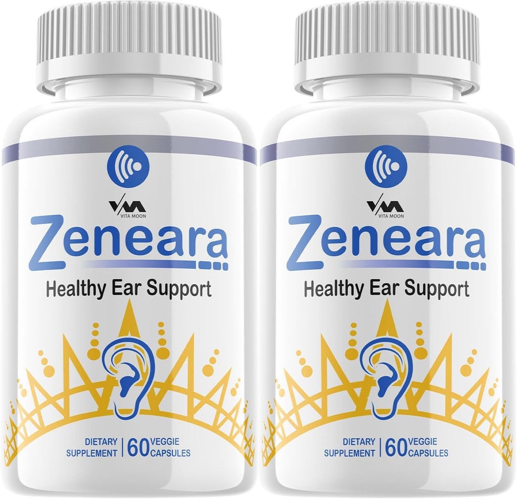 (2 Pack) Zeneara - Gelişmiş Formula Sağlıklı Kulak Desteği, İşitme Sağlığı ve Wellness, 120 Capsules