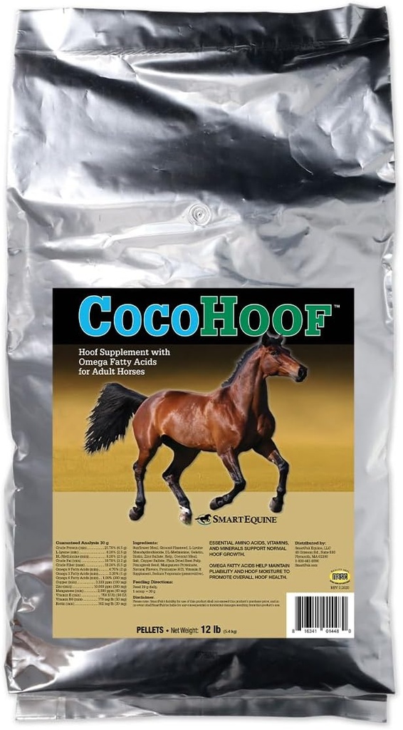 SmartEquine CocoHoof | Atlar için Hoof Supplements | Atlar için Biotin | At Vitaminleri ve Mineraller Tamam | Amino Asitler, Fatty Asitler ve Vitaminler | 12 LBB