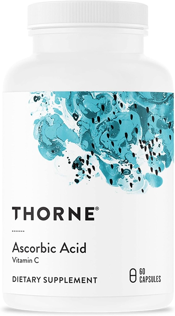 THORNE - Ascorbic Acid - 1000 mg Vitamin C Supplement - Supports Healthy Immune Function & Collagen Formation - Provides Antioxidant Support* - Gluten-Free - 60 Servings