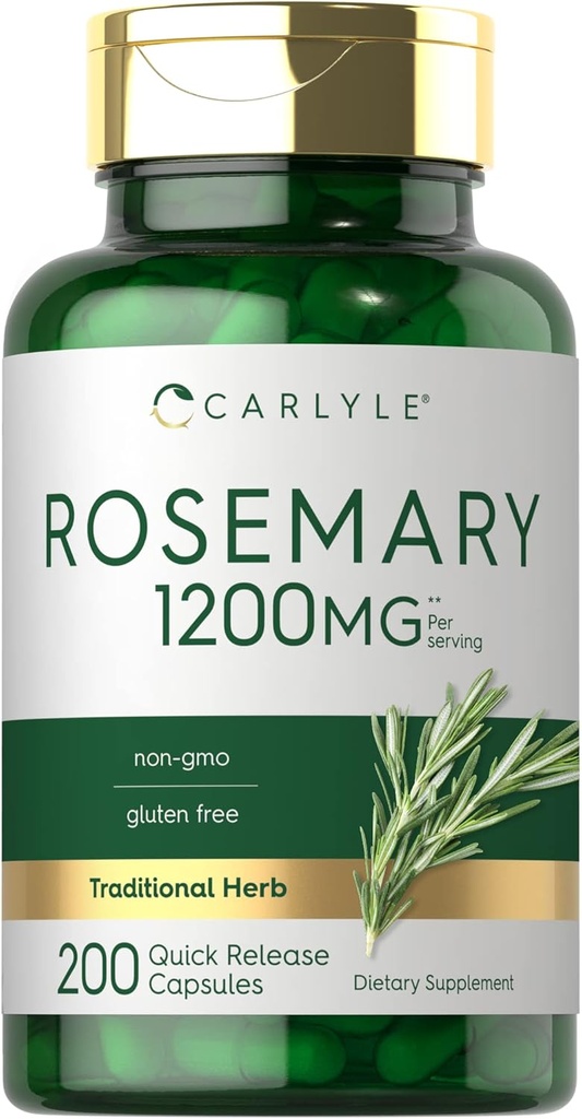 Carlyle Rosemary Capsules | 1200 mg | 200 Count | Non-GMO & Gluten Free Extract