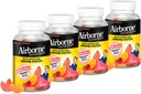 Airborne 750 mg Vitamin C Immune Support Supplement Gummies for Yetişkinler, Assorted Fruit Flavor, Gluten Free Crafted Mix with Powerful Antioksis A C & E, 42 Gummies (4 Pack)