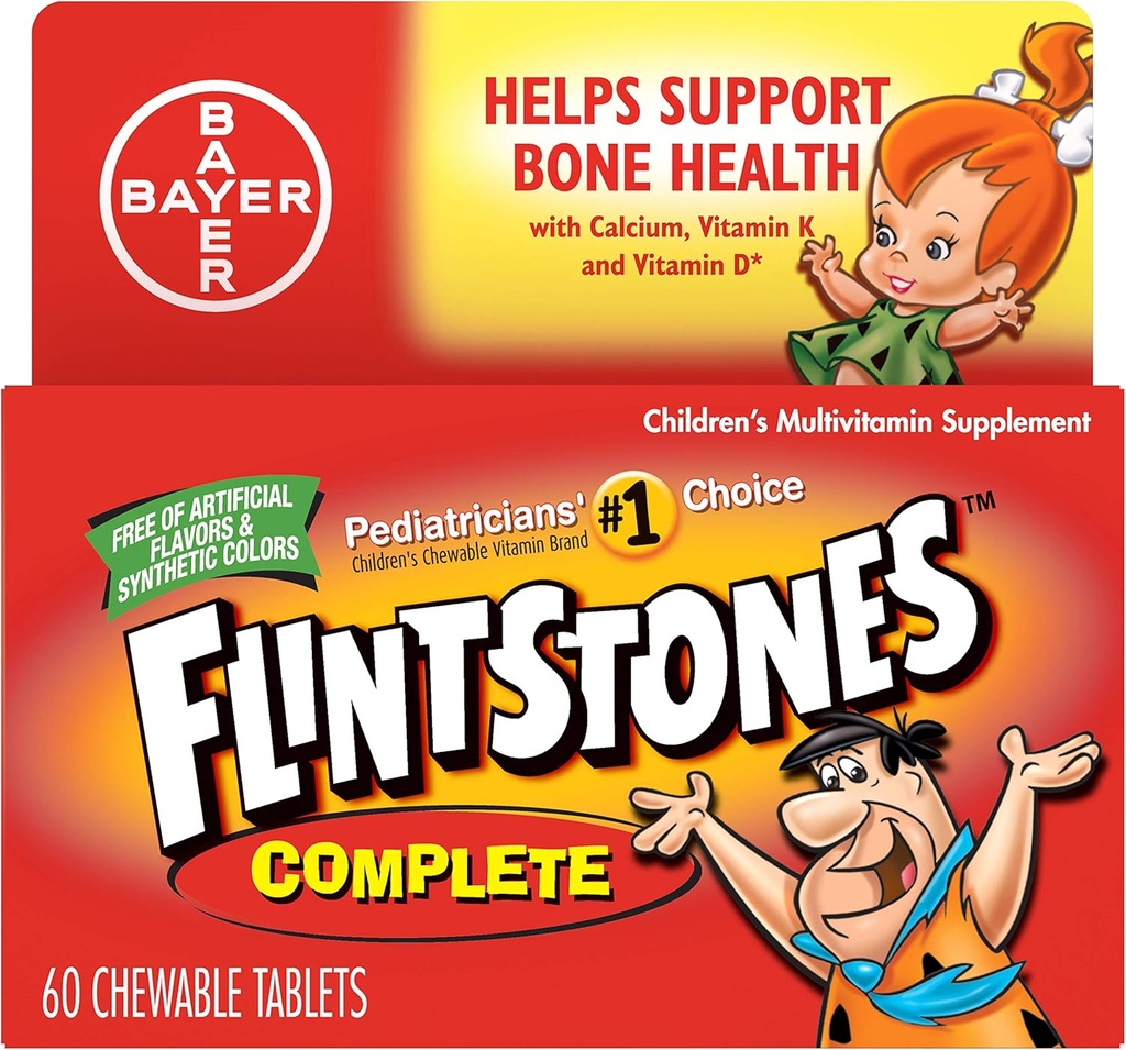 Flintstones Complet Μέγεθος 60s Flintstones Πλήρης Childrens Multivitamin συμπλήρωμα μασώμενα καρτέλες 60ct