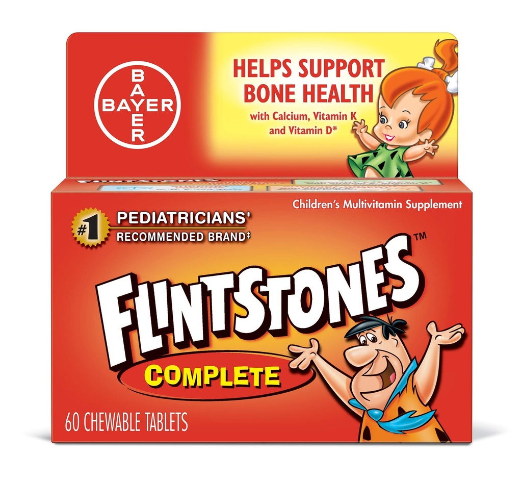 Flintstones Tamamlanan 60s Flintstones Tamam Çocuklar Multivitamin Supplement Chewable Tabs 60