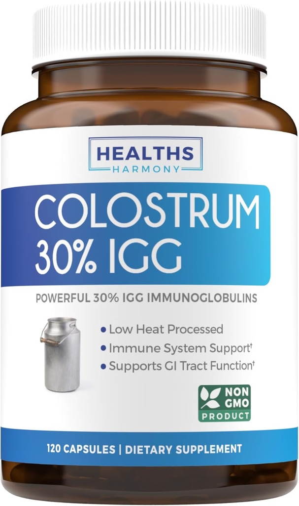 Bovine Colostrum for Women - Colostrum Supplement with 1.000 mg per Service and %30 IgG Immunoglobulins from First Milking - Low Heat Processed for maximum Potency Non-GMO & Made in the US (2 Ay)