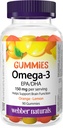 Webber Naturals Ωμέγα-3 Gummies 50 mg EPA/DHA · EPA/DHA, Πορτοκαλί · Κεράσι · Λεμόνι, 90 Gummies
