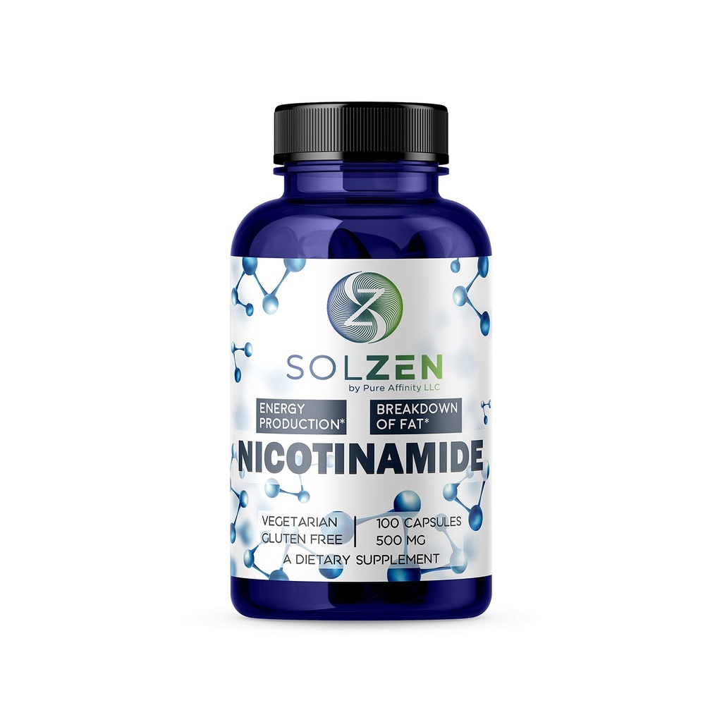 B3 Nicotinamid 500 mg Etkili Flush-Free Niacin. Enerji ATM, Hücre Regenerator, Bu Destekler Bilişsel Decline, Anti-Aging ve Yardımlar Down Carbs & Fats (100 Count)