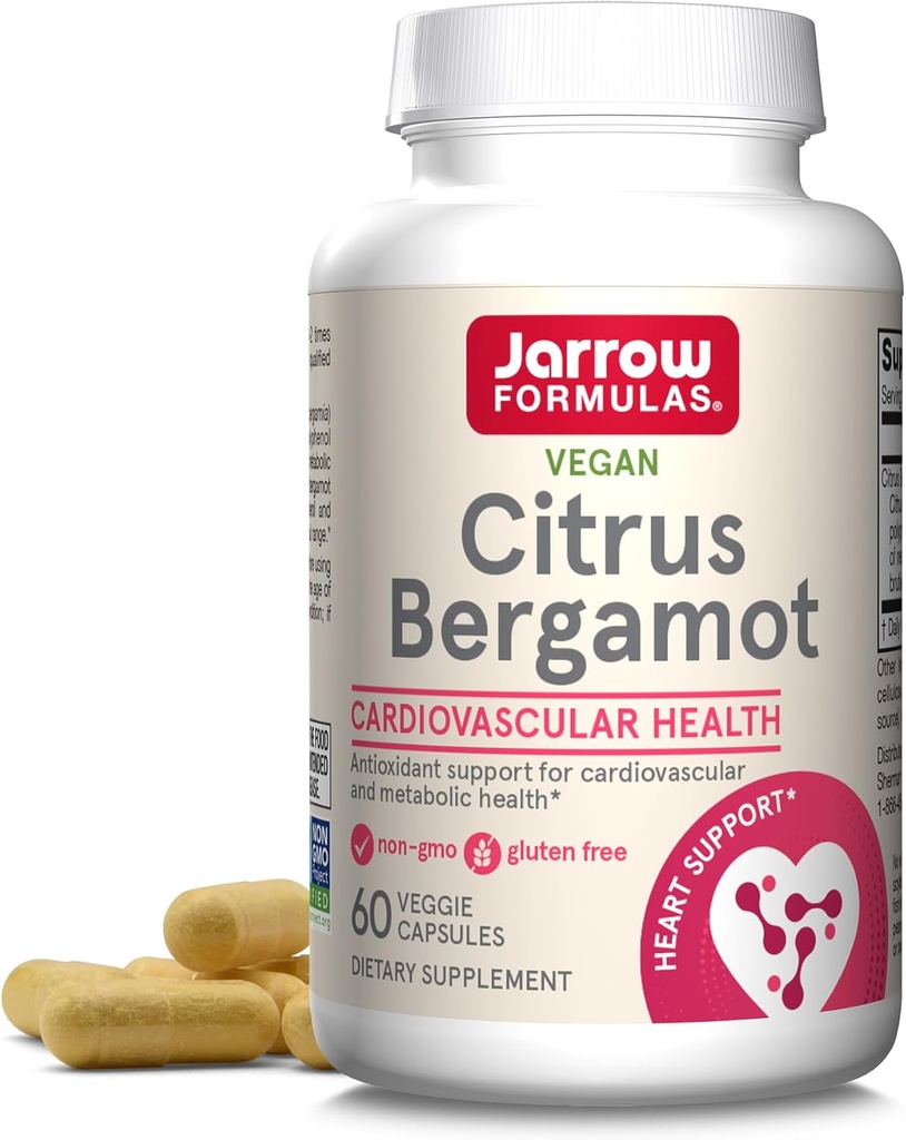 Jarrow Formulas Citrus Bergamot 500 mg - 60 Hizmetler (Veggie Caps) - Cardiovascular & Metabolic Health - Diyet Supplement - Gluten Free - Use QH-Absorb