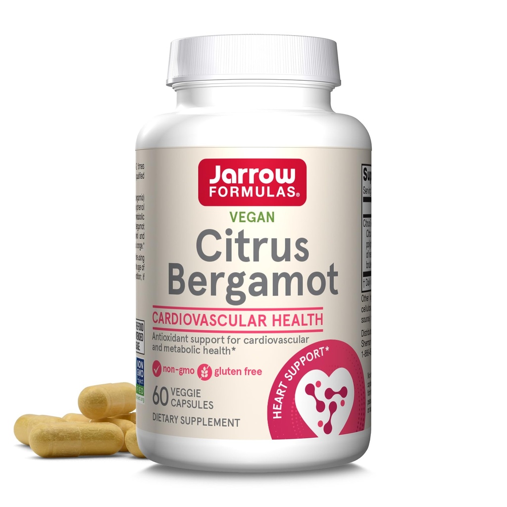 Jarrow Formulas Citrus Bergamot 500 mg - 60 Hizmetler (Veggie Caps) - Cardiovascular & Metabolic Health - Diyet Supplement - Gluten Free - Use QH-Absorb