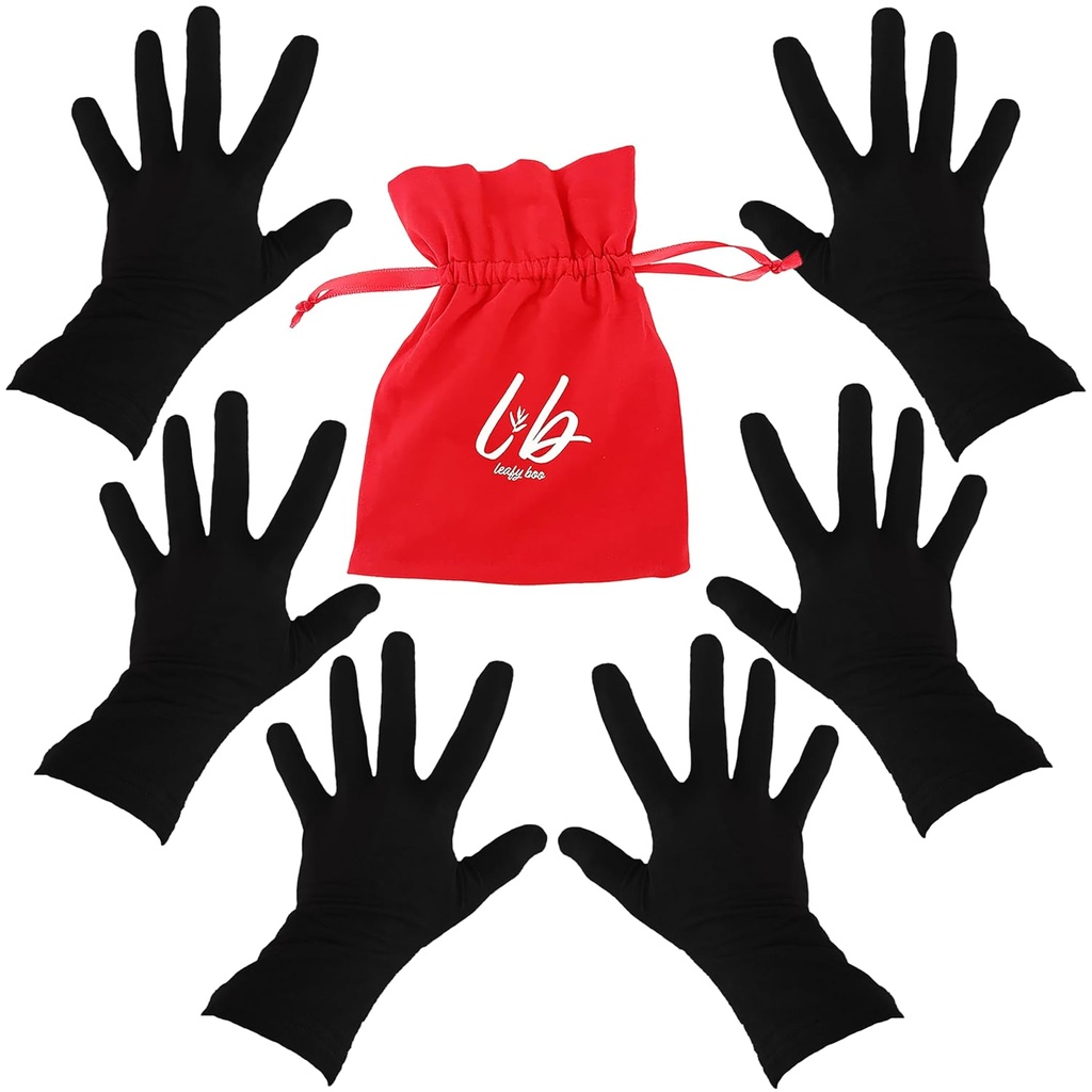 Eczema, Black, Small, Women, Kuru Hands, Overnight Moisturizing Gloves, 3 Pairs