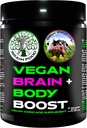 Vegan Brain & Body Boost: The Cherry On Top of A Plant-Based Lifestyle | Working Intelligence | Anti-Aging | Fiziksel Fitness | Vegan Amino Asits - Kretine, Taurine & Beta Alanine | 67 Hizmet /500g