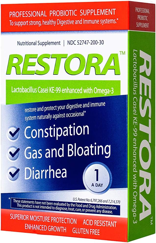 Restora Probiyotik Supplement -Immunity ATM-Patented probiyotik w|Omega 3, Gut Health Stabilizer Infectious Diseases -Calms Inflammation