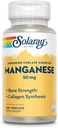 SOLARAY Manganese Supplement 50 mg - Essential Trace Minerals - Advanced Trace Mineral Supplements for Bone Strength and Bone Health Support - Lab Επαληθευμένο, 60-Day Εγγύηση, 100 Υπηρεσίες, 100 VegCaps