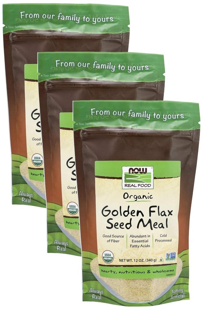 Şimdiye kadar Gıdalar, Organik Altın Flax Tohum Meal, Essential Fatty Asits ve Fiber Kaynağı, Cold-Processed, Certified Non-GMO, 12Ounce (Pazar Mayıs Vary) (Pazar 3)