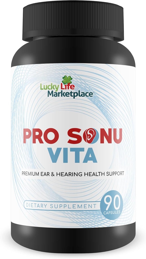 Pro Sonu Vita - Natural Ear Supplement - Προώθηση βελτιωμένης ακουστικής λειτουργίας & ακοής με Βιταμίνες, Ορυκτά, Αντιοξειδωτικά, & Εκχυλίσματα βοτάνων - Aid Inner Ear & Middle Ear Health