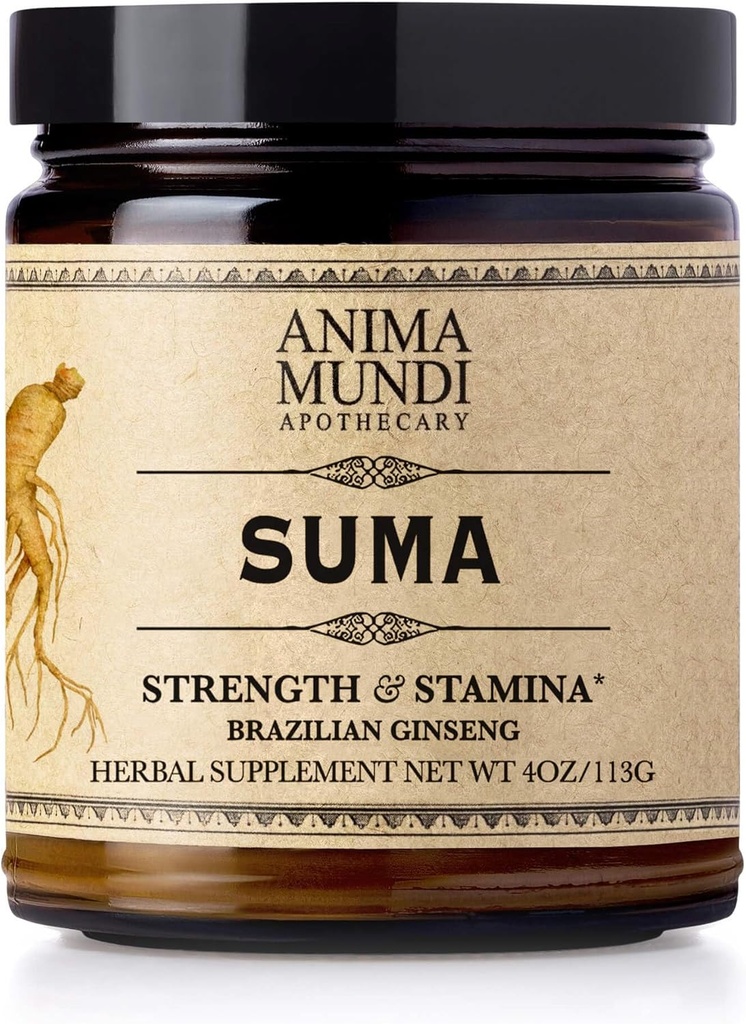 Anima Mundi Αποθετήριο Suma Βραζιλίας Ginseng Root Powder - Superfood Energy Support - Energizing Herbal Supplement Powder - Add to Smoothies, Tea, Coffee & More (4oz / 113g)