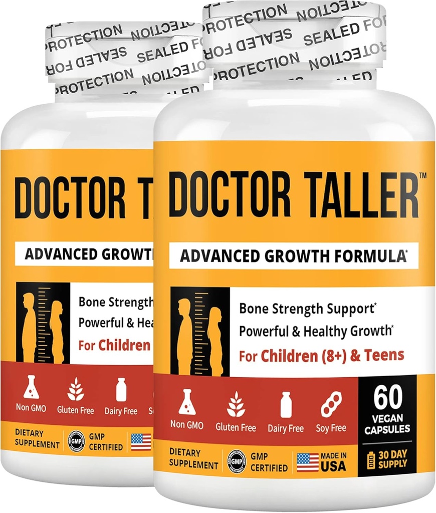 NuBest Doctor Taller - Οστική δύναμη Υποστηρίζει, Ενίσχυση ανοσοποιητικού συστήματος - Κέτο με ασβέστιο, βιταμίνη D3, βιταμίνη K2, Αμινοξέα & Βότανα για παιδιά (8+) 
