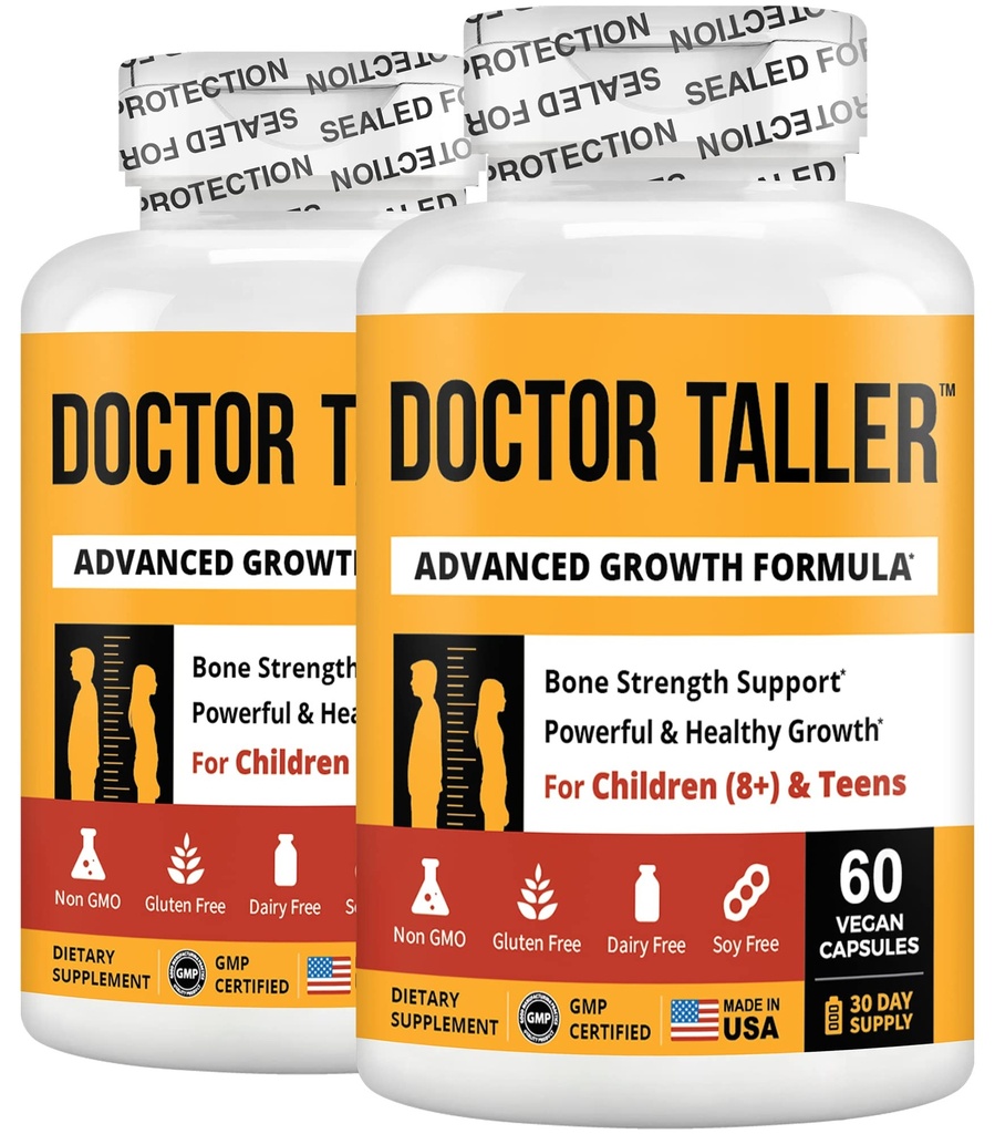 NuBest Doctor Taller - Οστική δύναμη Υποστηρίζει, Ενίσχυση ανοσοποιητικού συστήματος - Κέτο με ασβέστιο, βιταμίνη D3, βιταμίνη K2, Αμινοξέα & Βότανα για παιδιά (8+) 