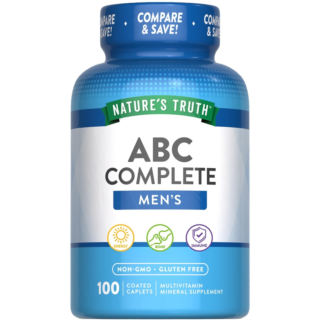 Nature's Truth Multivitamin for Men | with Iron, Vitamins A, C, D & E | 100 Caplets | Non-GMO & Gluten Free for Adults