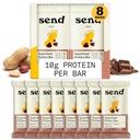 Αποστολή μπαρ με βάση το φυτό Vegan Healthy Protein Bars, Με Πράσινα (Peanut Cacao Crunch, 8 Bars) – Μόνο πραγματικά συστατικά, Μηδενική Προστιθέμενη ζάχαρη, Χωρίς γλουτένη, Χωρίς γαλακτοκομικά