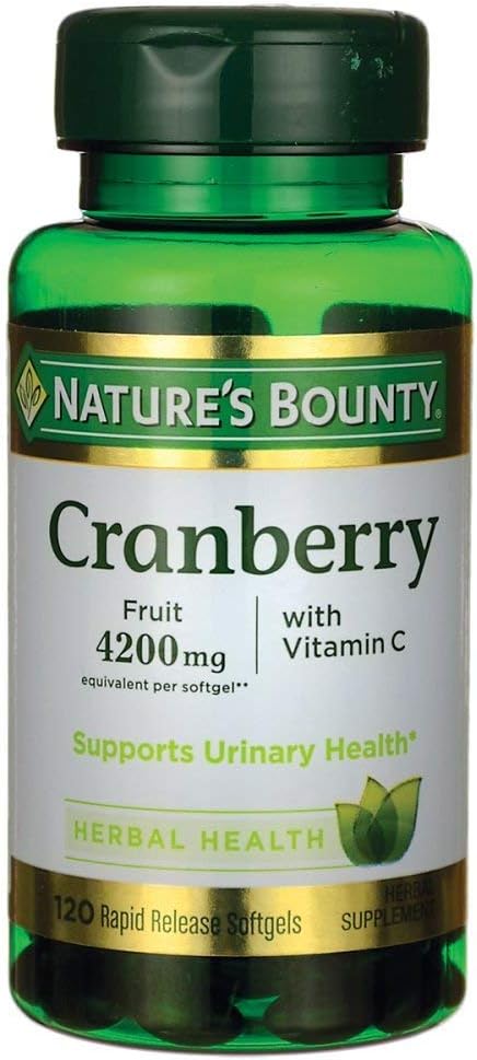 Natures Bounty Cranberry Fruit Plus Vitamin C, 4200 mg (120 Softgels)