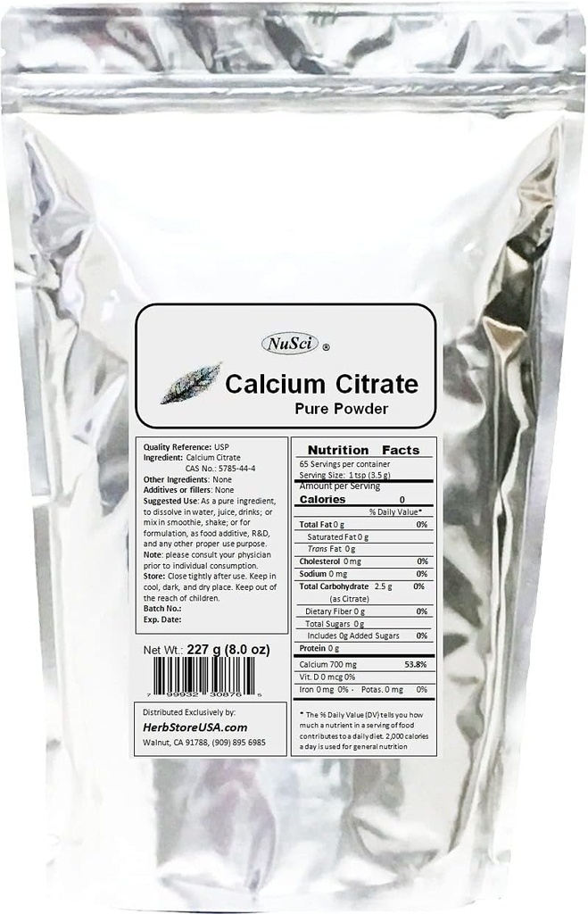 Kalsiyum Citrate Toz Saf Bio-Available Formdis (227 Grams (8.0 oz))