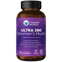 Kadınlar için Ultra 360 Multivitamin, Kadınlar ve Saçlar için Çokvitamin, Skin & Nails, Demir, Vitamin A, B, C, D, E for Energy & Immune Support, 90 Caplets & Collagen