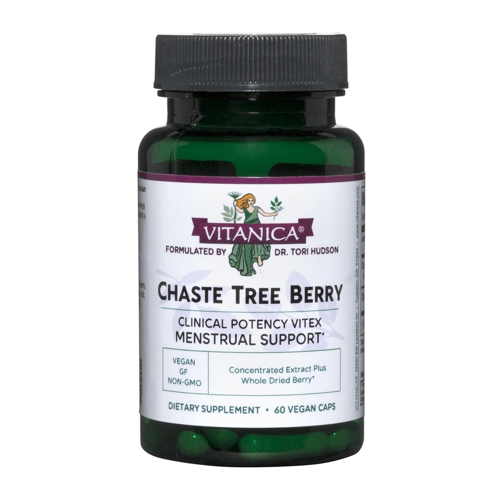 Vitanica Chaste Tree Berry Extract, συμπλήρωμα Vitex Chasteberry για τις γυναίκες, ισορροπία ορμονών και έμμηνη υποστήριξη κύκλου, μη GMO, Vegan, 2 μήνες προσφοράς, 60 κάψουλες