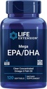 Επέκταση ζωής Mega EPA/DHA, Ωμέγα-3 Λιπαρά οξέα, Heart & Brain Health, Μη ΓΤΟ, Χωρίς γλουτένη, 120 softgels