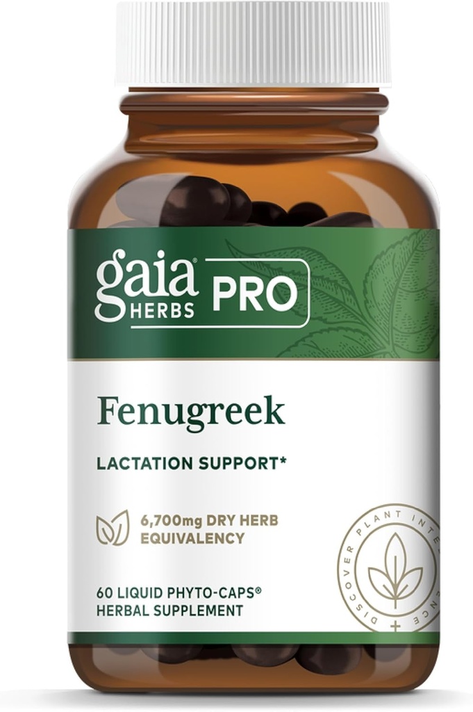 Gaia Herbs Pro Fenugreek - Natural Lactation Support - Contains B Vitaminleri, C & Beta Carotene - Vegan, Organik & Beta Gluten-Free - 60 Sıvı Phyto-Caps (20 hizmet)