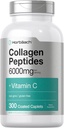 Horbäach Collagen 6000 6000 mg | 300 Caplet Pills | C | Hydrolyzed Collagen Supplement | Non-GMO, Gluten Free