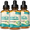 Hemp Oil High Potency - 3 Pack Maximum Strength Organic Hemp Drops for aldult Natural Relax - Relief Good Mood- Hemp Oils Tincture with Vegan (Doğal)