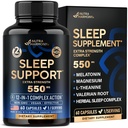 Yetişkinler için uyku Pilleri - Melatonin 3 mg | Valerian Root for Sleep | L-Theanine | Magnezyum - Doğal Uyku Yardımı Tamam - ABD'de Yapılacaklar - 1/gün, 2 Ay Supply