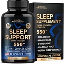 Yetişkinler için uyku Pilleri - Melatonin 3 mg | Valerian Root for Sleep | L-Theanine | Magnezyum - Doğal Uyku Yardımı Tamam - ABD'de Yapılacaklar - 1/gün, 2 Ay Supply