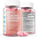 Sugar Free Garcinia Cambogia Gummies 1000mg% 95 HCA Pure Extract with L-Carnitine, Raspberry Keton, Chromium, Green Coffee Bean for Metabolism, 100% Organik Ekstraksiyon, Vegan, Strawberry Flavor 60 Cts