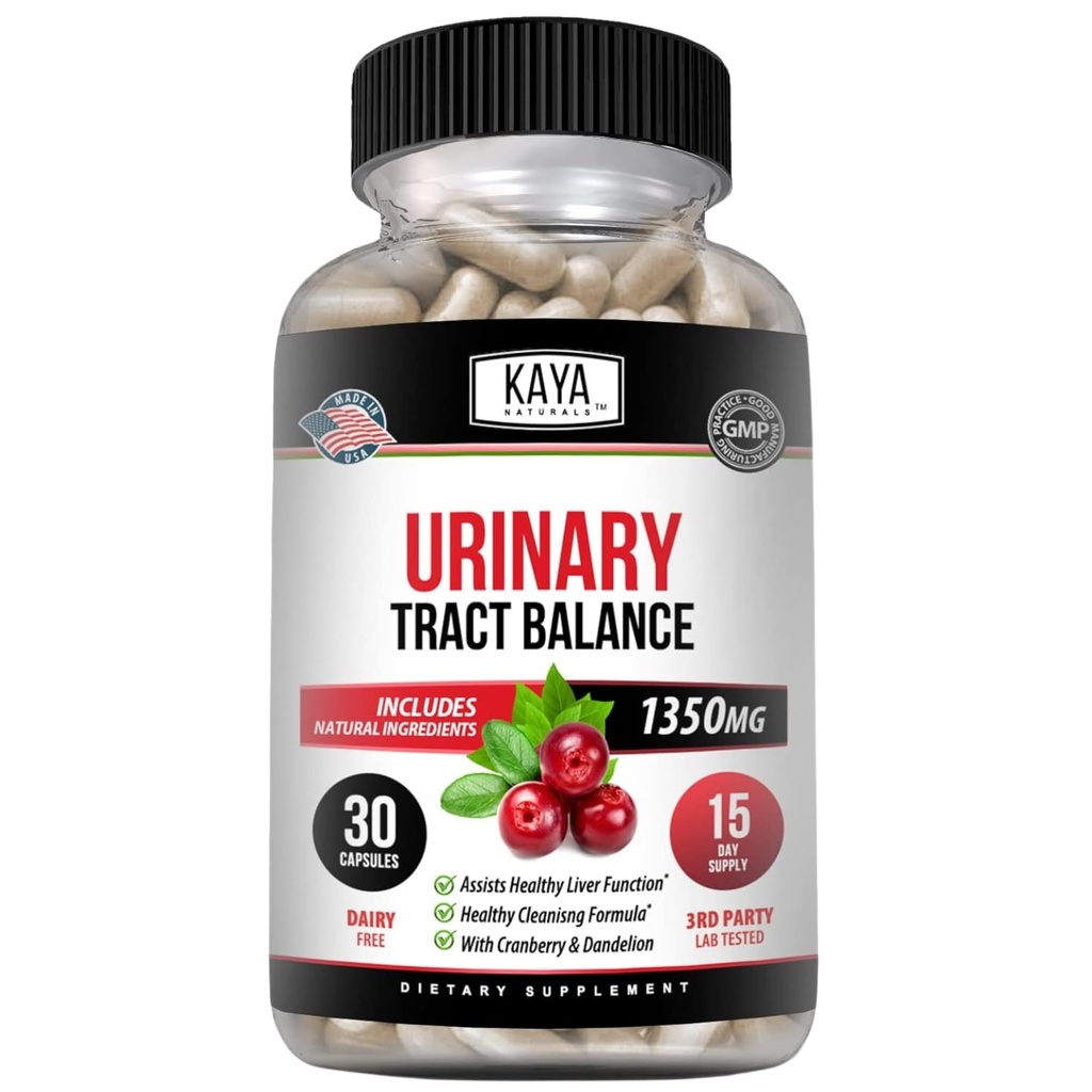 Kaya Naturals - D-Mannose - Urinary Tract UT Cleanse & Bladder Health - Cranberry, Hibiscus & Dandelion Root - D Mannose Capsules Cranberry Supplement - 30 Veggie Capsules