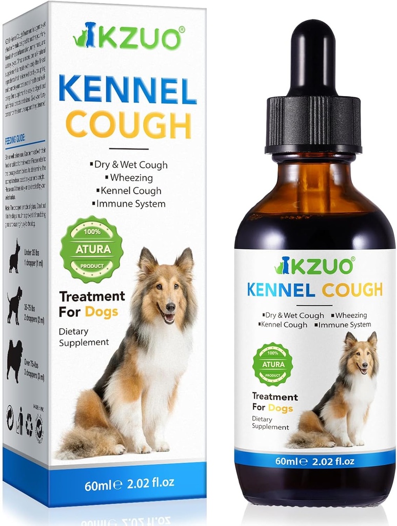 Köpek için Kennel Cough Drops, Köpekler için% 100 Natural Cough Supplement, Köpekler için Antihidrasyon Supplement, Herbal Drops for All Breeds & Dimensions