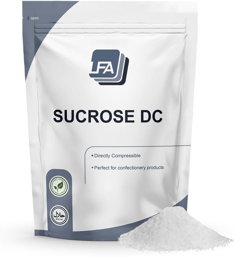Σακχαρόζη DC Κόνις με 3% Μαλτοδεξτρίνη - 5 kg (11 lb) - Άμεση Δισκία Συμπίεσης Ζάχαρη Γλυκό Συνδετικό Πράκτορα για Μηχανή Τύπου Tabletισκίου Χάπια Μπίντερ Μίγμα - Μασώμενο Συμπλήρωμα Μέντας